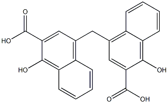 4,4'-Methylenebis(1-hydroxynaphthalene-2-carboxylic acid) 구조식 이미지