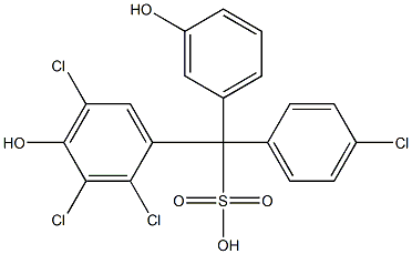 (4-Chlorophenyl)(2,3,5-trichloro-4-hydroxyphenyl)(3-hydroxyphenyl)methanesulfonic acid 구조식 이미지
