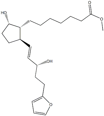 (9S,13E,15R)-9,15-Dihydroxy-17-(2-furanyl)-18,19,20-trinorprost-13-en-1-oic acid methyl ester Structure
