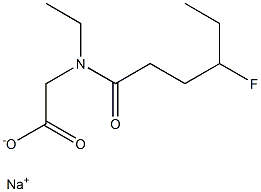 N-Ethyl-N-(4-fluorohexanoyl)glycine sodium salt 구조식 이미지