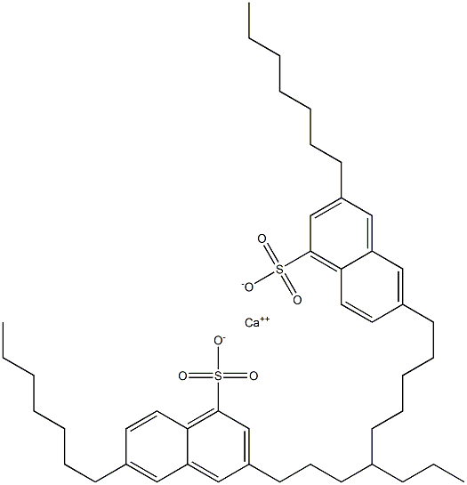 Bis(3,6-diheptyl-1-naphthalenesulfonic acid)calcium salt Structure