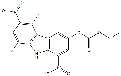 6-Ethoxycarbonyloxy-3,8-dinitro-1,4-dimethyl-9H-carbazole 구조식 이미지