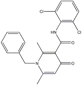 1-Benzyl-1,4-dihydro-2,6-dimethyl-N-(2,6-dichlorophenyl)-4-oxopyridine-3-carboxamide Structure