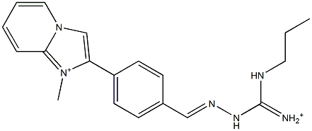 2-[4-[2-[Iminio(propylamino)methyl]hydrazonomethyl]phenyl]-1-methylimidazo[1,2-a]pyridin-1-ium Structure