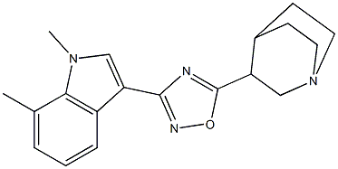 3-[5-(1-Azabicyclo[2.2.2]octan-3-yl)-1,2,4-oxadiazol-3-yl]-1,7-dimethyl-1H-indole Structure