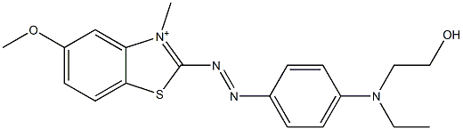 2-[[4-[Ethyl(2-hydroxyethyl)amino]phenyl]azo]-5-methoxy-3-methylbenzothiazol-3-ium 구조식 이미지