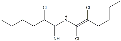 2-Chloro-N-(1,2-dichloro-1-hexenyl)hexanimidamide 구조식 이미지