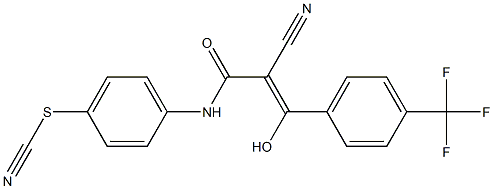 2-Cyano-3-hydroxy-3-[4-trifluoromethylphenyl]-N-[4-thiocyanatophenyl]acrylamide 구조식 이미지