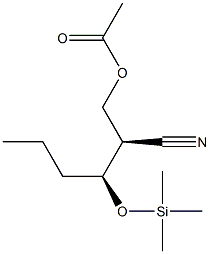 (2R,3S)-2-(Acetoxymethyl)-3-(trimethylsilyloxy)hexanenitrile 구조식 이미지