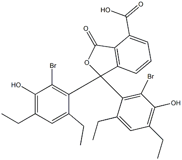 1,1-Bis(6-bromo-2,4-diethyl-5-hydroxyphenyl)-1,3-dihydro-3-oxoisobenzofuran-4-carboxylic acid 구조식 이미지