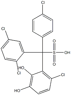 (4-Chlorophenyl)(2,5-dichlorophenyl)(6-chloro-2,3-dihydroxyphenyl)methanesulfonic acid 구조식 이미지