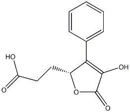 (R)-2,5-Dihydro-4-hydroxy-5-oxo-3-phenyl-2-furanpropanoic acid 구조식 이미지