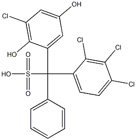 (3-Chloro-2,5-dihydroxyphenyl)(2,3,4-trichlorophenyl)phenylmethanesulfonic acid 구조식 이미지