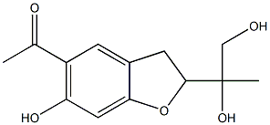 1-[[6-Hydroxy-2,3-dihydro-2-(1-methyl-1,2-dihydroxyethyl)benzofuran]-5-yl]ethanone Structure