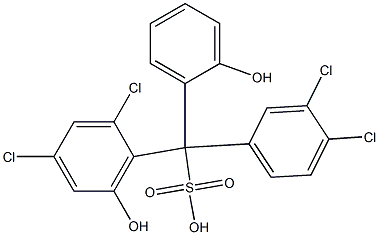 (3,4-Dichlorophenyl)(2,4-dichloro-6-hydroxyphenyl)(2-hydroxyphenyl)methanesulfonic acid Structure