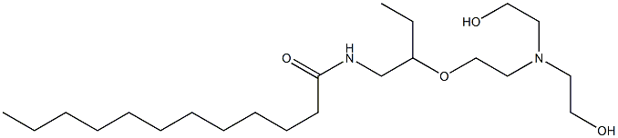 N-[2-[2-[Bis(2-hydroxyethyl)amino]ethoxy]butyl]dodecanamide 구조식 이미지