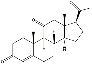 9-Fluoropregn-4-ene-3,11,20-trione Structure