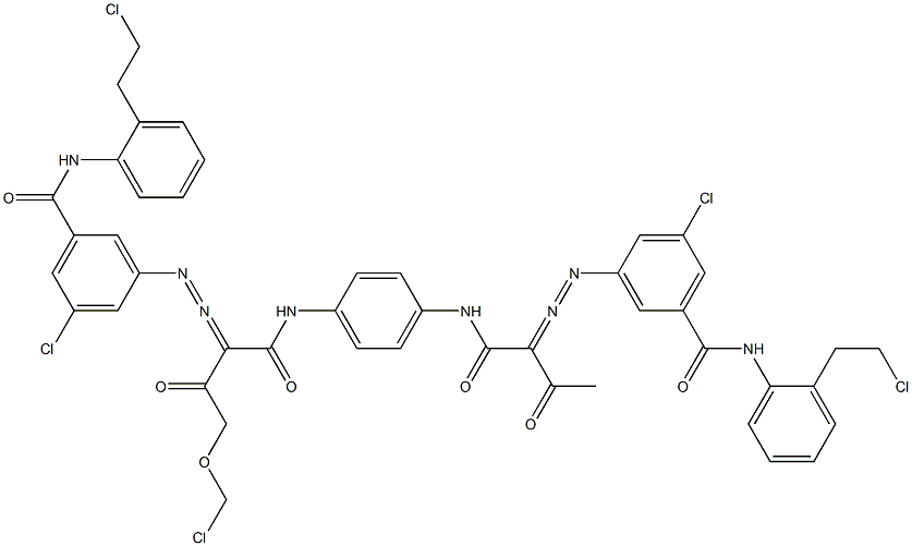3,3'-[2-(Chloromethoxy)-1,4-phenylenebis[iminocarbonyl(acetylmethylene)azo]]bis[N-[2-(2-chloroethyl)phenyl]-5-chlorobenzamide] 구조식 이미지