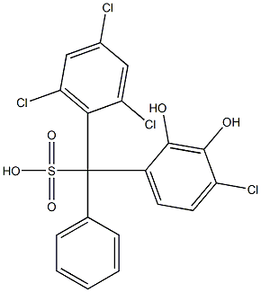 (4-Chloro-2,3-dihydroxyphenyl)(2,4,6-trichlorophenyl)phenylmethanesulfonic acid 구조식 이미지