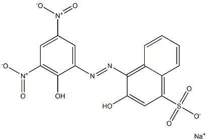 3-Hydroxy-4-[(2-hydroxy-3,5-dinitrophenyl)azo]naphthalene-1-sulfonic acid sodium salt 구조식 이미지