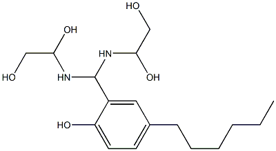 2-[Bis[(1,2-dihydroxyethyl)amino]methyl]-4-hexylphenol Structure