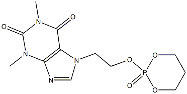 2-[2-(1,2,3,6-Tetrahydro-1,3-dimethyl-2,6-dioxo-7H-purin-7-yl)ethyloxy]-1,3,2-dioxaphosphorinane-2-oxide 구조식 이미지