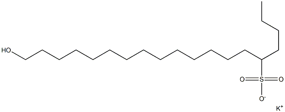 19-Hydroxynonadecane-5-sulfonic acid potassium salt 구조식 이미지