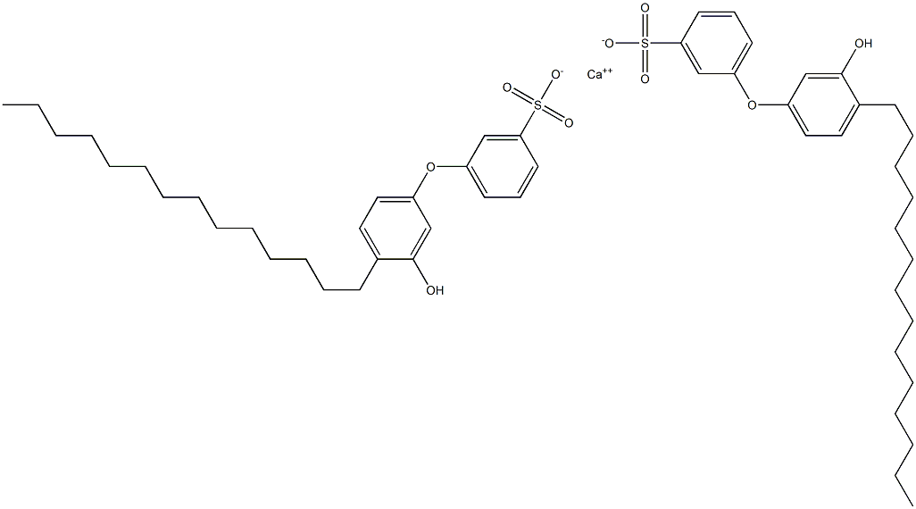 Bis(3'-hydroxy-4'-tetradecyl[oxybisbenzene]-3-sulfonic acid)calcium salt Structure