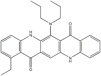 6-(Dipropylamino)-1-ethyl-5,12-dihydroquino[2,3-b]acridine-7,14-dione 구조식 이미지