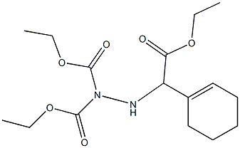 2-[N,N'-Bis(ethoxycarbonyl)hydrazino]-2-(1-cyclohexen-1-yl)acetic acid ethyl ester 구조식 이미지