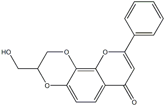 9-Phenyl-2,3-dihydro-3-(hydroxymethyl)-7H-pyrano[2,3-f]-1,4-benzodioxin-7-one 구조식 이미지