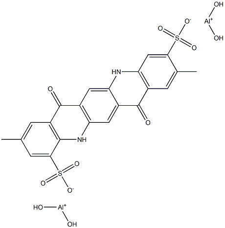 5,7,12,14-Tetrahydro-2,9-dimethyl-7,14-dioxoquino[2,3-b]acridine-3,11-disulfonic acid bis(dihydroxyaluminum) salt 구조식 이미지