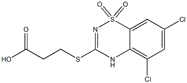 3-[(2-Carboxyethyl)thio]-5,7-dichloro-4H-1,2,4-benzothiadiazine 1,1-dioxide Structure