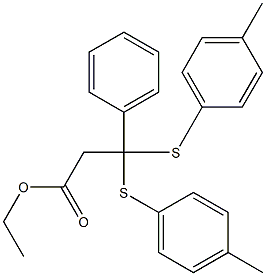 3-(Phenyl)-3,3-bis(4-methylphenylthio)propionic acid ethyl ester Structure