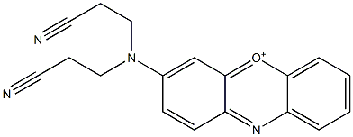 3-[Bis(2-cyanoethyl)amino]phenoxazin-5-ium 구조식 이미지