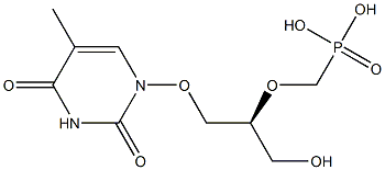 5-Methyl-1-[(S)-3-hydroxy-2-(phosphonomethoxy)propoxy]uracil Structure