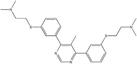 4,6-Bis[3-(2-dimethylaminoethylthio)phenyl]-5-methylpyrimidine 구조식 이미지