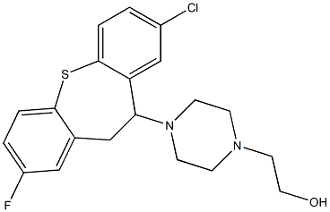 8-Chloro-2-fluoro-10-[4-(2-hydroxyethyl)piperazino]-10,11-dihydrodibenzo[b,f]thiepin 구조식 이미지