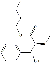 (2S,3R)-2-(Methylthio)-3-hydroxy-3-phenylpropanoic acid butyl ester 구조식 이미지