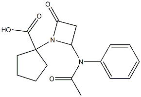 1-[2-Oxo-4-(phenylacetylamino)azetidin-1-yl]cyclopentane-1-carboxylic acid 구조식 이미지