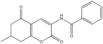 7-Methyl-7,8-dihydro-3-(benzoylamino)-2H-1-benzopyran-2,5(6H)-dione 구조식 이미지