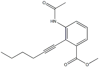 3-Acetylamino-2-(1-hexynyl)benzoic acid methyl ester Structure