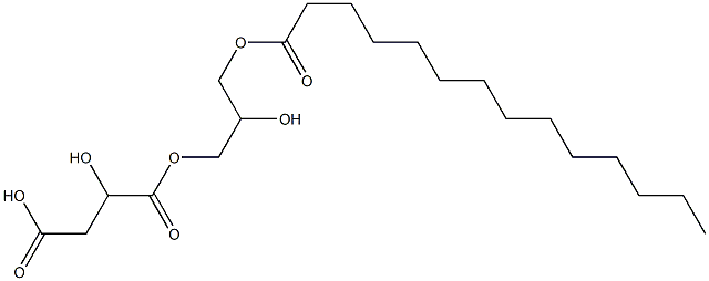 L-Malic acid hydrogen 1-(2-hydroxy-3-tetradecanoyloxypropyl) ester 구조식 이미지