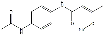 N-(4-Acetylaminophenyl)-3-(sodiooxy)-2-butenamide Structure