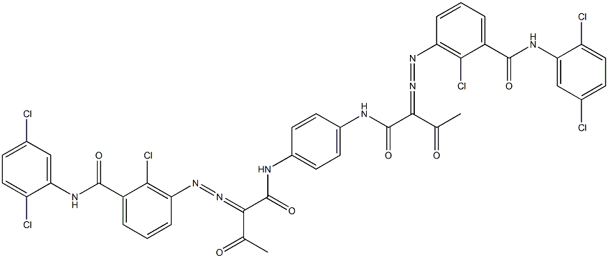 3,3'-[1,4-Phenylenebis[iminocarbonyl(acetylmethylene)azo]]bis[N-(2,5-dichlorophenyl)-2-chlorobenzamide] 구조식 이미지