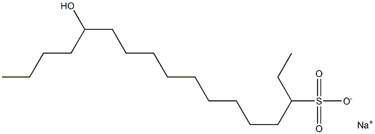 13-Hydroxyheptadecane-3-sulfonic acid sodium salt 구조식 이미지