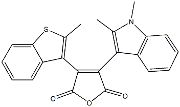 2-Methyl-3-[[4-(1,2-dimethyl-1H-indol-3-yl)-2,5-dihydro-2,5-dioxofuran]-3-yl]benzo[b]thiophene 구조식 이미지