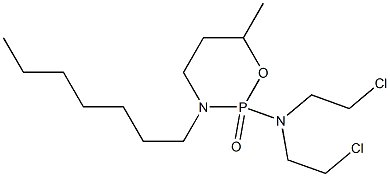 Tetrahydro-2-[bis(2-chloroethyl)amino]-3-heptyl-6-methyl-2H-1,3,2-oxazaphosphorine 2-oxide 구조식 이미지