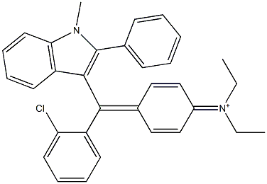 N-[4-[(2-Chlorophenyl)(1-methyl-2-phenyl-1H-indol-3-yl)methylene]-2,5-cyclohexadien-1-ylidene]-N-ethylethanaminium Structure