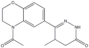 5-Methyl-4,5-dihydro-6-[(4-acetyl-2,3-dihydro-4H-1,4-benzoxazin)-6-yl]pyridazin-3(2H)-one 구조식 이미지